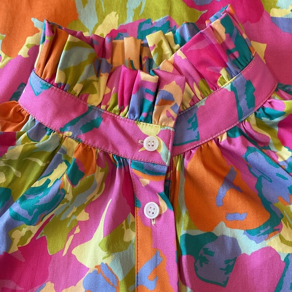 CROSBY by Mollie Burch Pink and Orange Abstract Blouse - Picture 4 of 7